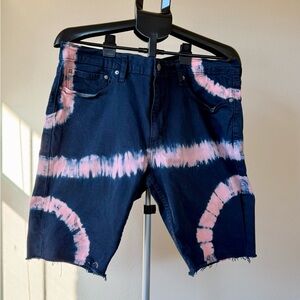 Polo Ralph Lauren Pink and Blue Tie-Dye Jean Shorts